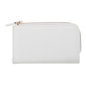 Julia Buxton Women's Fashionable L Zip Snap Premium Faux Leather Wallet